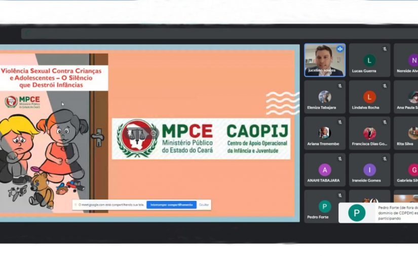 MPCE participa de roda de conversa virtual sobre prevenção à violência sexual contra crianças e adolescentes