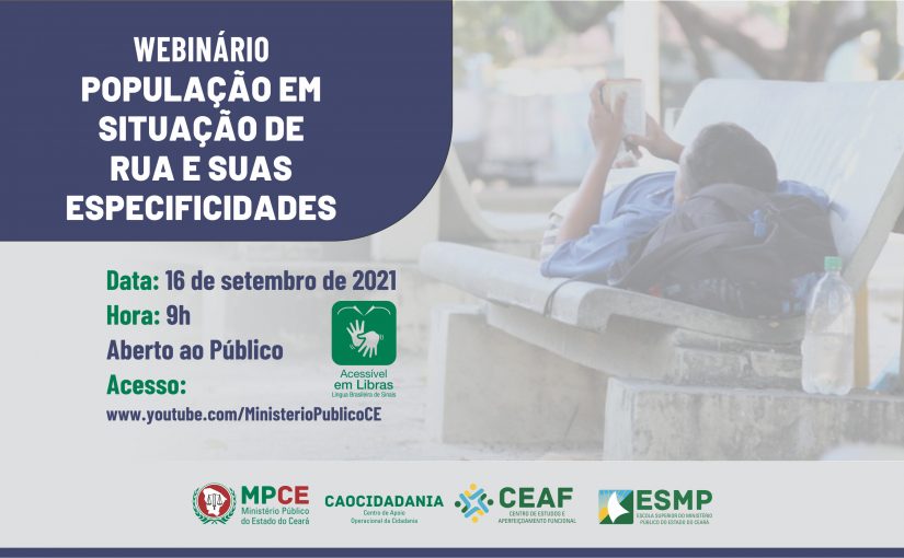 MPCE promove webinário sobre políticas públicas voltadas à população em situação de rua nesta quinta (16)