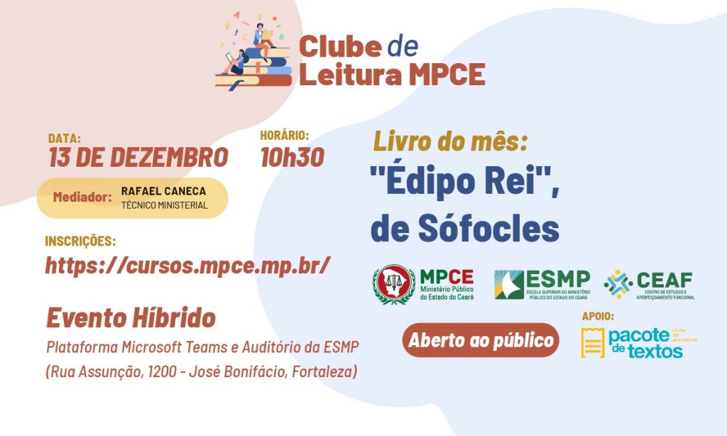 Livro “Édipo Rei” é obra tema do 5º Encontro do Clube de Leitura MPCE
