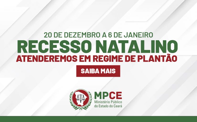 MPCE funcionará em regime de plantão durante recesso natalino