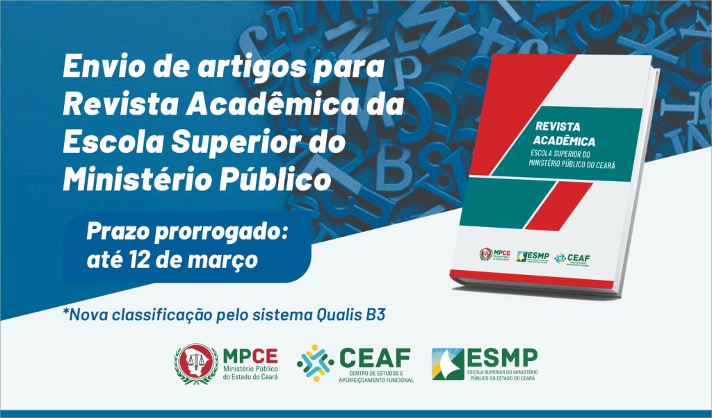 Escola Superior do MPCE encerra domingo (12) prazo para envio de artigos para Revista Acadêmica 