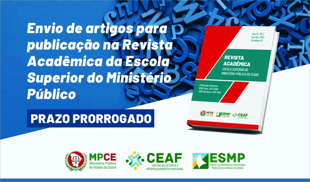 MPCE prorroga prazo para envio de artigos para a Revista Acadêmica da Escola Superior do Ministério Público