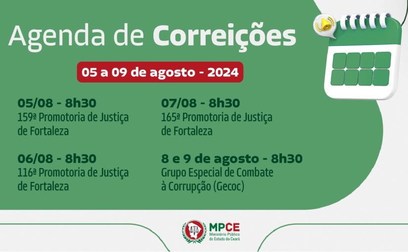 Corregedoria-Geral do MP do Ceará visita Promotorias de Justiça de Fortaleza na próxima semana 