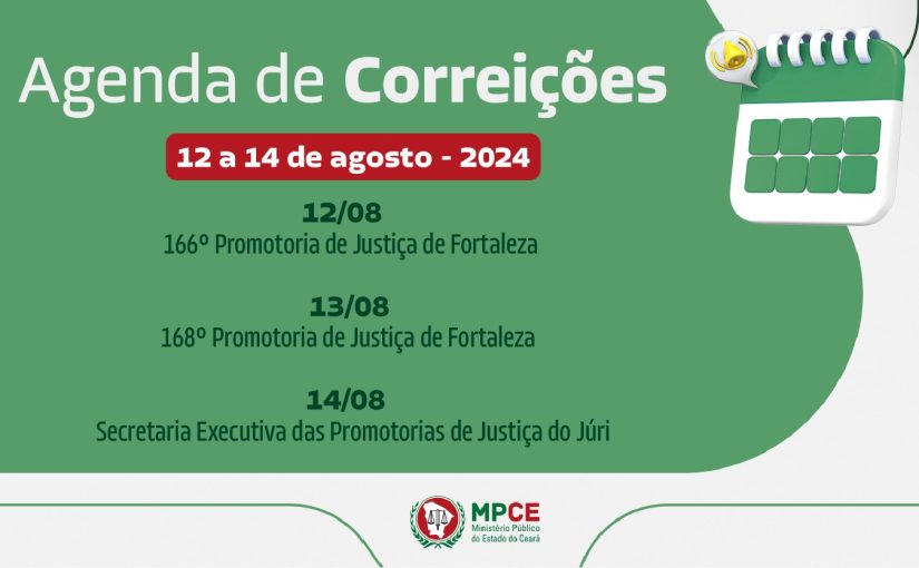 Corregedoria-Geral do MP do Ceará visita Promotorias de Justiça de Fortaleza e Secretaria Executiva das Promotorias do Júri na próxima semana 