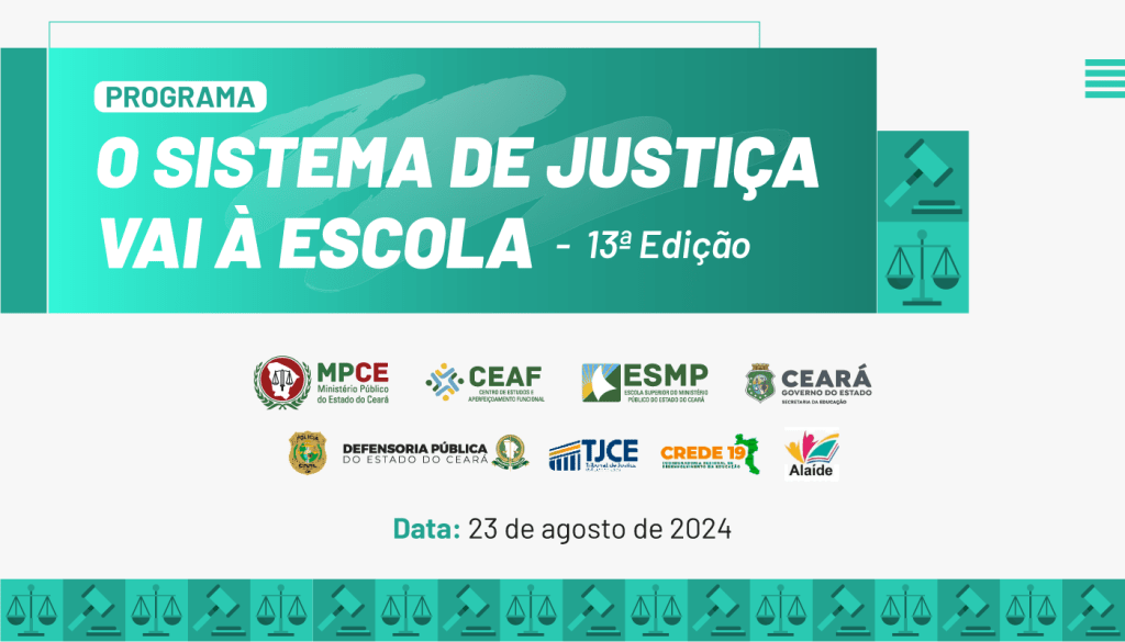 Programa “O Sistema de Justiça vai à Escola” do MP do Ceará discutirá direitos e cidadania com estudantes de Juazeiro do Norte