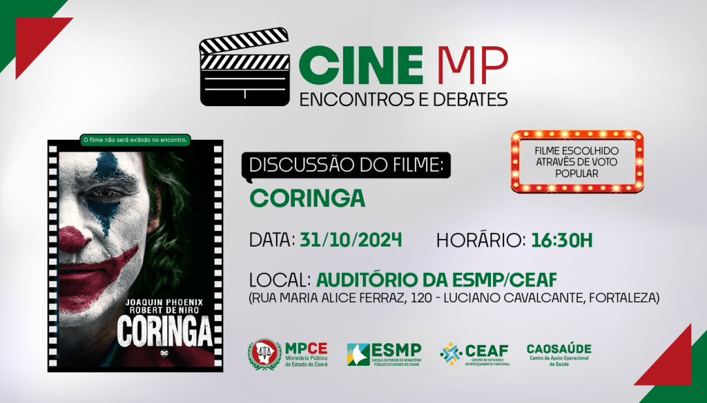 Após votação, Cine MP discutirá filme Coringa nesta quinta-feira (31)
