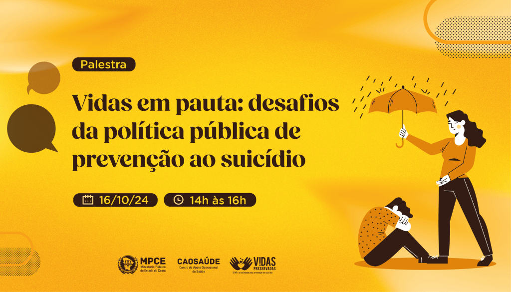 MP do Ceará promove palestras no Youtube sobre prevenção do suicídio na quarta-feira (16)