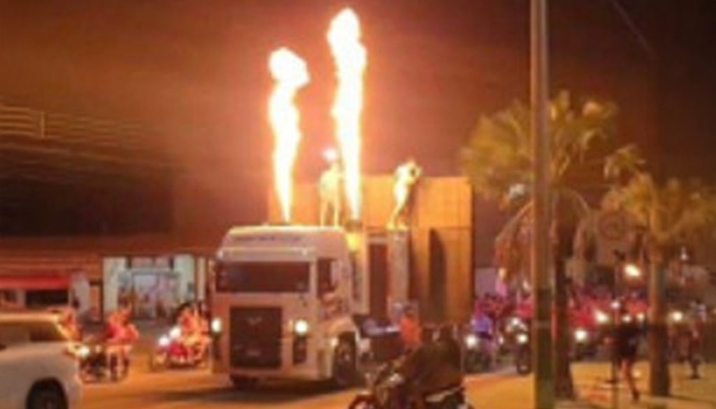 Justiça acata pedido do MP Eleitoral e apreende veículo com lança-chamas utilizado em carreata de candidato à Prefeitura de Jaguaretama 