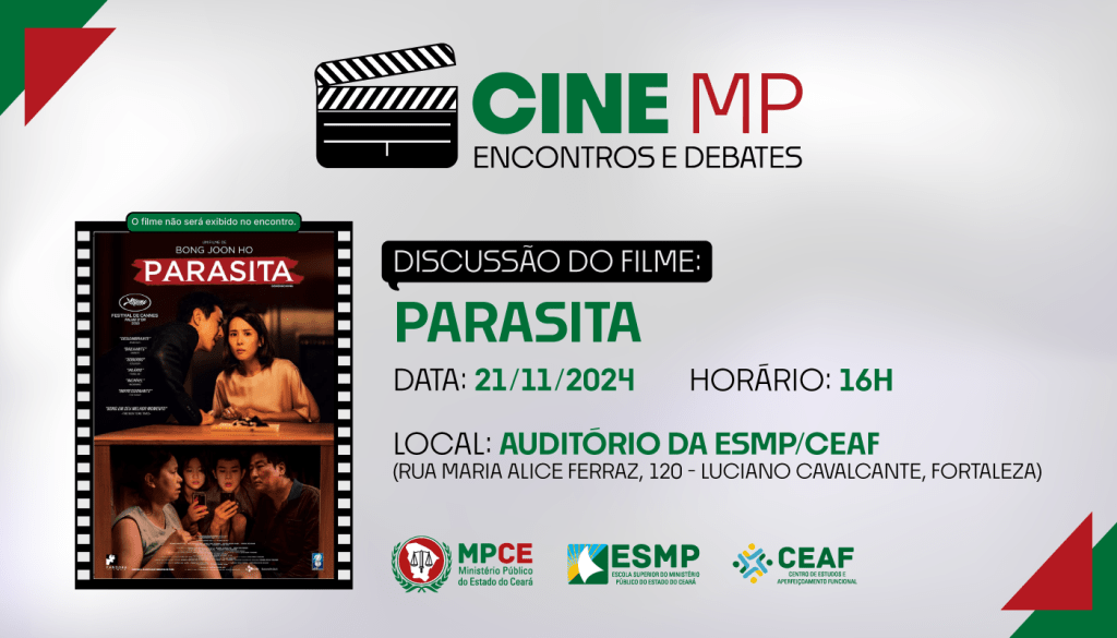 Quarta edição do Cine MP debaterá ‘’Parasita’’, vencedor do Oscar de melhor filme