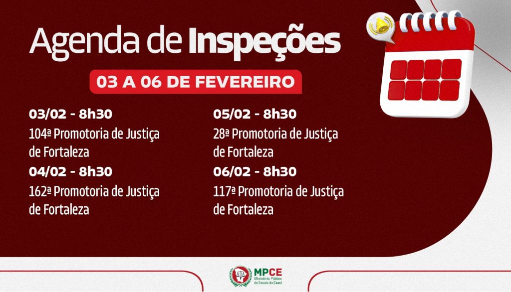 Corregedoria-Geral do MP do Ceará visita Promotorias de Justiça de Fortaleza na próxima semana