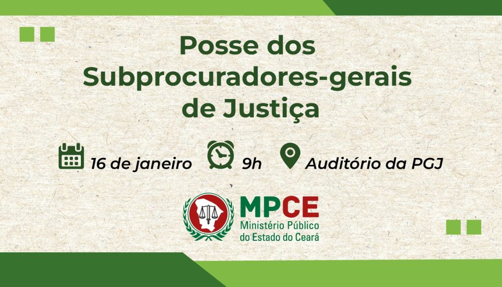 MP do Ceará empossa subprocuradores-gerais de Justiça em solenidade nesta quinta (16) 
