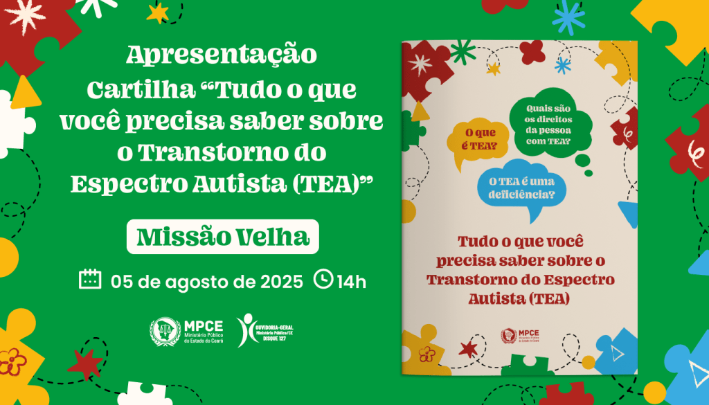 MP do Ceará irá apresentar cartilha sobre Transtorno do Espectro Autista (TEA) em Missão Velha