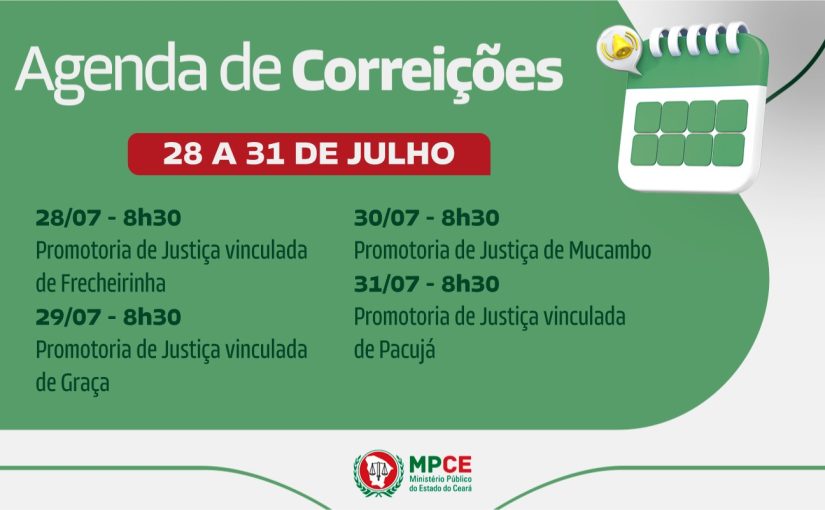Corregedoria-Geral do MP do Ceará visita Promotorias de Justiça de Frecheirinha, Graça, Mucambo e Pacujá entre 28 e 31 de julho
