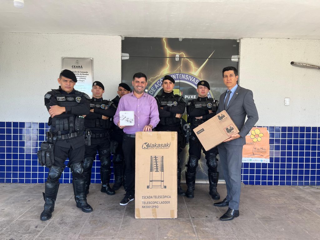 MP do Ceará doa equipamentos recebidos em acordos com investigados à PM de Várzea Alegre