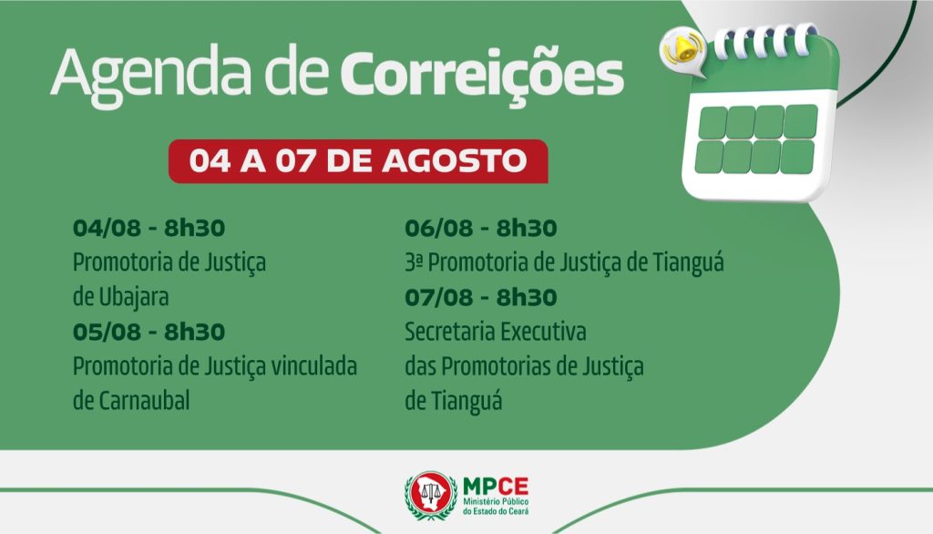 Corregedoria-Geral do MP do Ceará visita Promotorias de Justiça de Ubajara, Carnaubal e Tianguá entre 4 e 7 de agosto