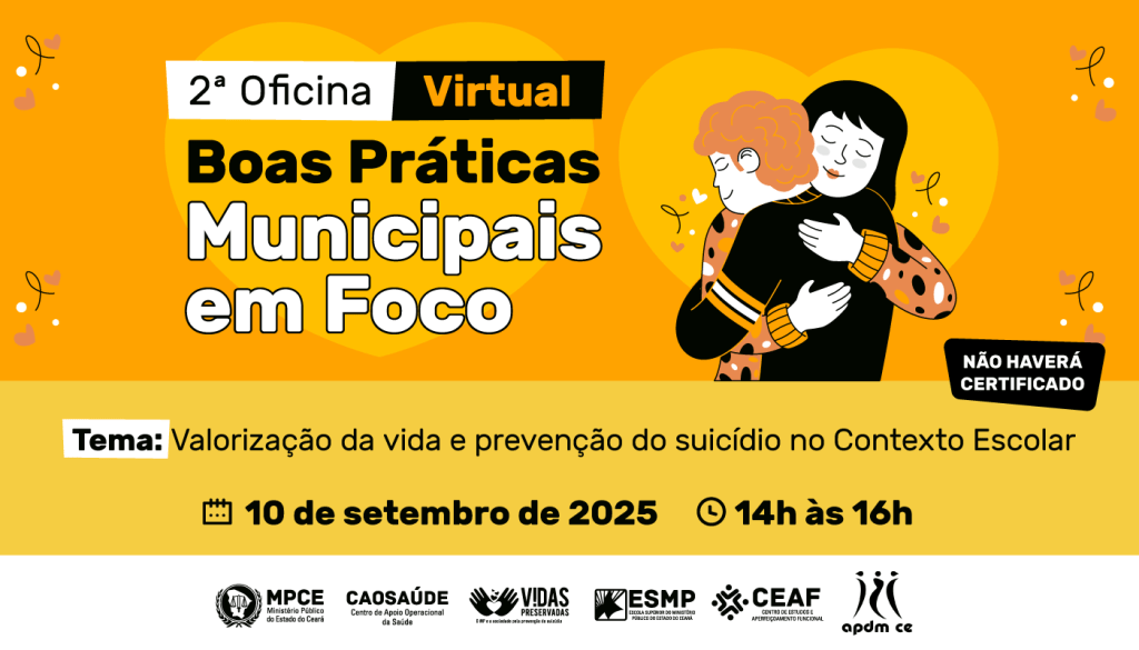 Oficina do MP do Ceará debaterá ações para prevenir casos de suicídio em escolas