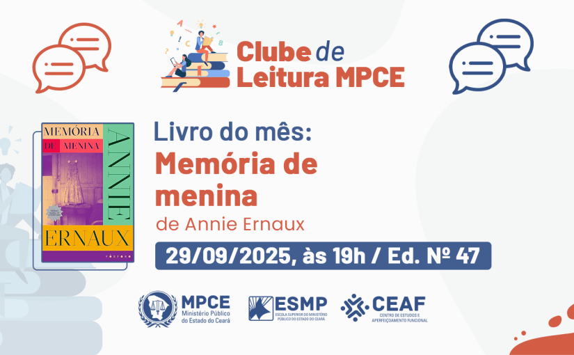 Clube de Leitura de setembro debaterá obra “Memória de menina” da francesa Annie Ernaux