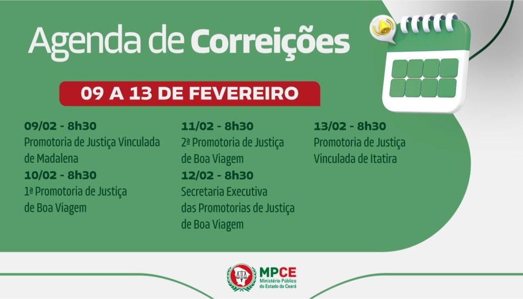 Corregedoria-Geral do MP visita Promotorias de Justiça de Madalena, Itatira e Boa Viagem entre os dias 09 e 13 de fevereiro 