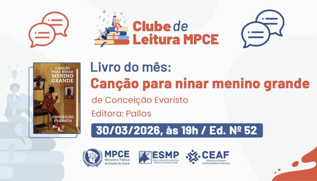 Clube de Leitura de março debaterá o livro “Canção para ninar menino grande”, de Conceição Evaristo