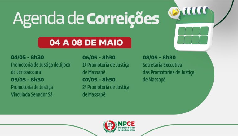 Corregedoria-Geral do MP visita Promotorias de Justiça de Massapê, Jijoca de Jericoacoara e Vinculada de Senador Sá entre os dias 04 e 08 de maio
