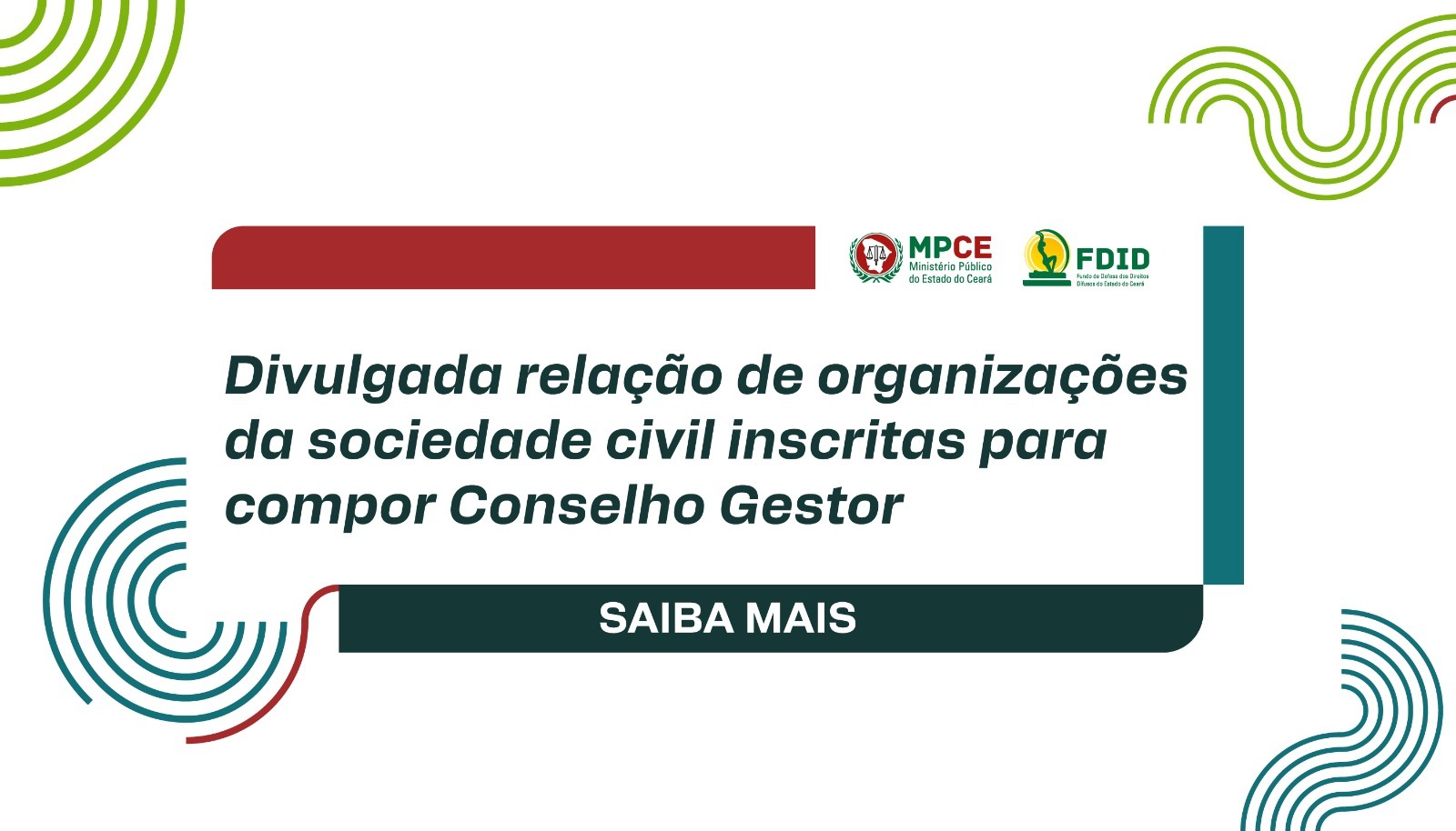 FDID divulga lista de organizações da sociedade civil inscritas para compor o Conselho Gestor