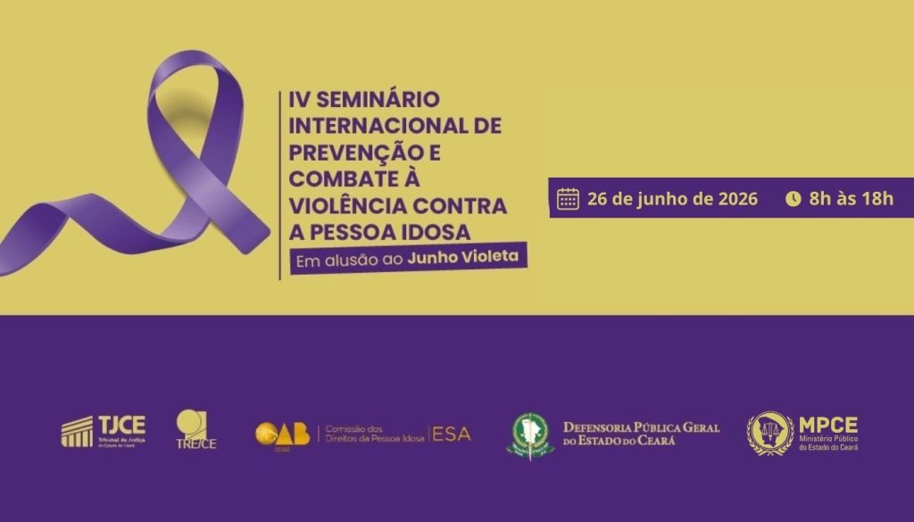 Em alusão ao Junho Violeta, MP e órgãos parceiros promoverão seminário sobre prevenção e combate à violência contra a pessoa idosa