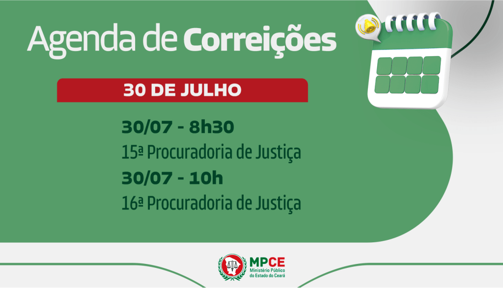Corregedoria-Geral do MP visita Procuradorias de Justiça em Fortaleza no dia 30 de julho