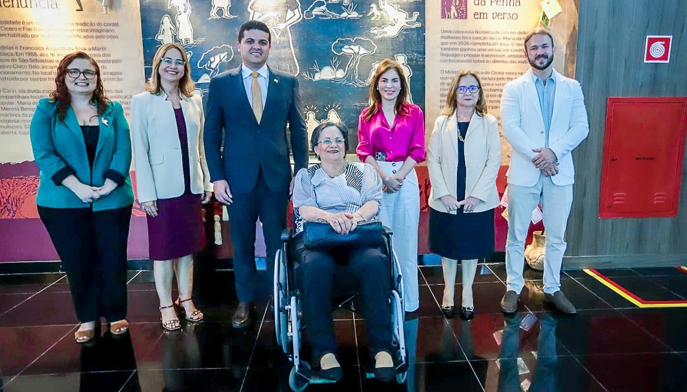 Maria da Penha visita o MP do Ceará e reforça importância da conscientização da sociedade no enfrentamento à violência contra a mulher