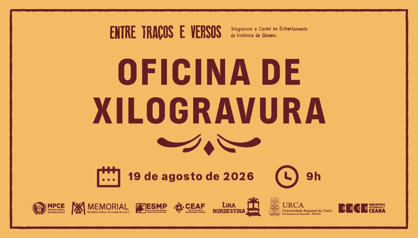 Oficina de xilogravura promovida pelo MP do Ceará em Fortaleza segue com inscrições abertas