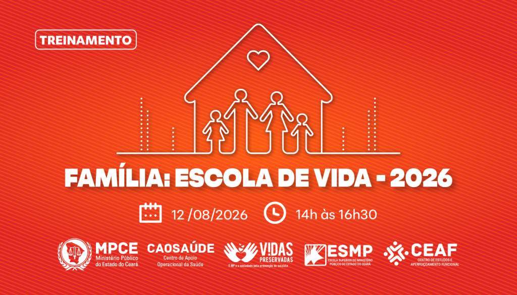 MP promove treinamento no dia 12 de agosto sobre relações familiares na prevenção ao suicídio