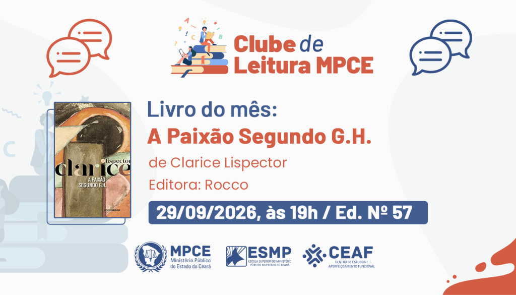 Clube de Leitura de setembro debaterá sobre o livro “A Paixão Segundo G.H.”, da escritora Clarice Lispector