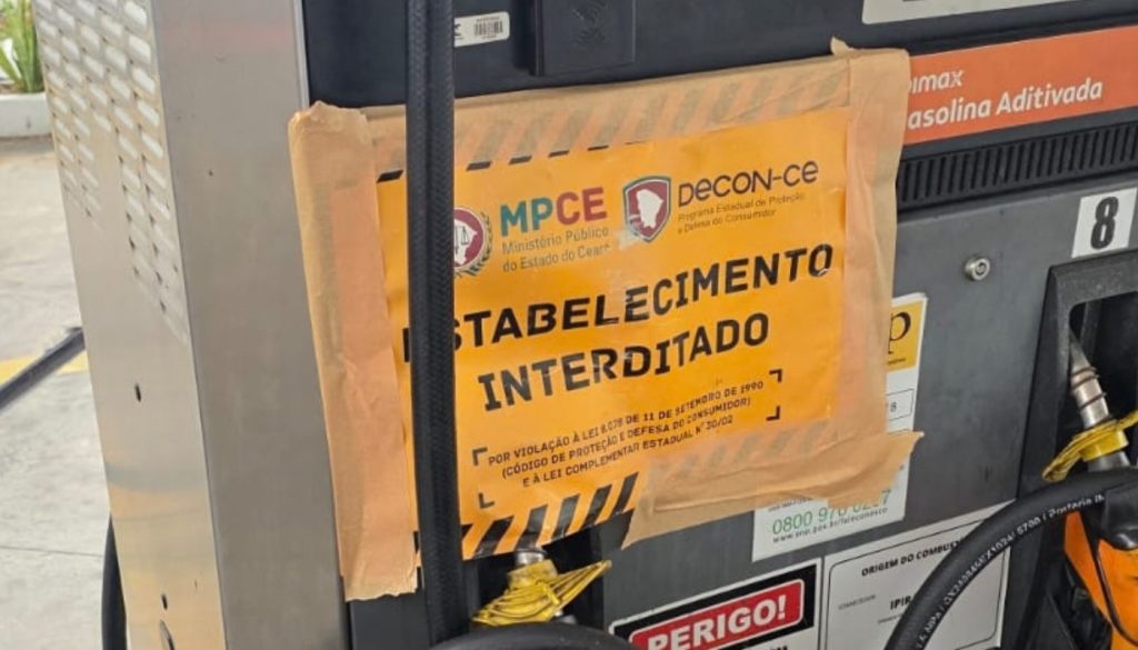Em operação nacional, Decon interdita bombas de combustíveis e autua oito estabelecimentos em Fortaleza e na Região Metropolitana