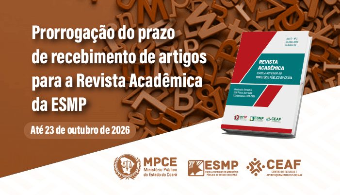 Prorrogado até dia 23 de outubro prazo para envio de artigos para Revista Acadêmica da Escola Superior do MP